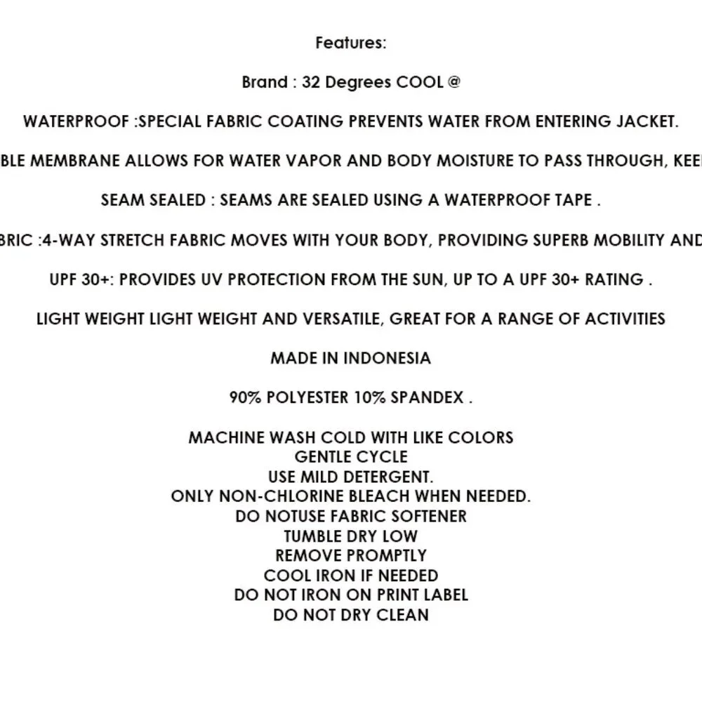 32 Degrees women Waterproof rain Jacket S M L XL - Picture 9 of 9